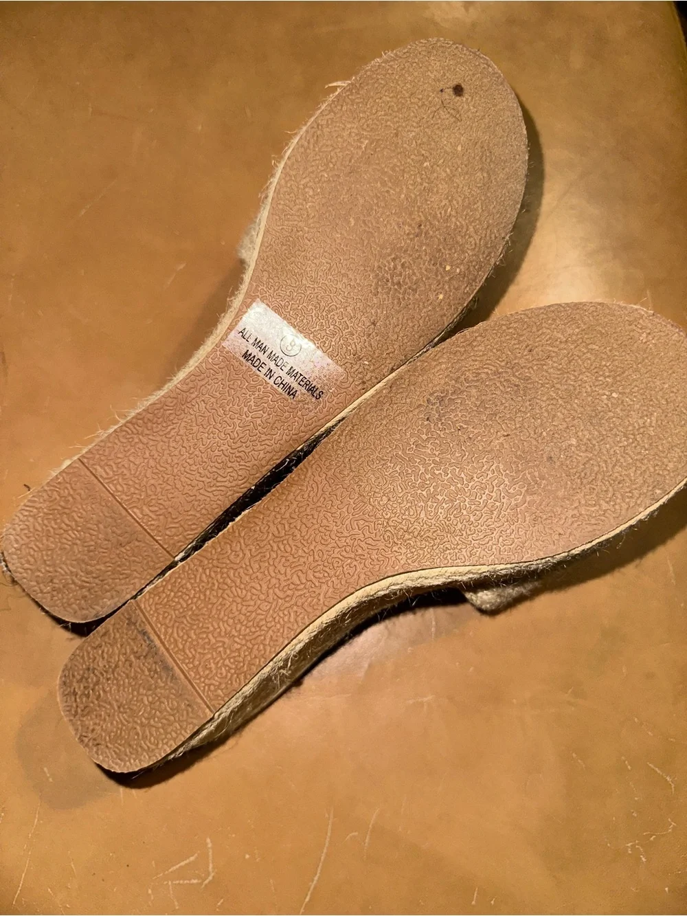 Woven Platform Slide Sandals in Natural